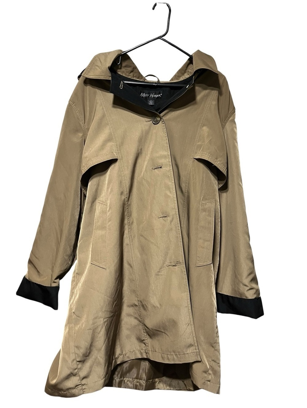 Vintage Misty Harbor Signature button-front hooded raincoat/trench coat